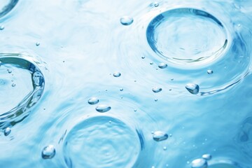 Blue water texture, blue mint water surface with rings and ripples