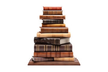 Books pile isolated on transparent and white background