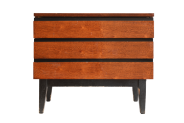 Vintage nightstand isolated on white background.