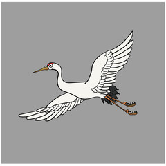 A white stork vector illustration