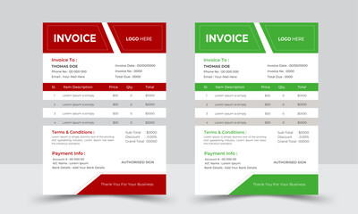 Invoice template vector design, letterhead design for corporate office. letterhead, invoice design 
illustration. Simple and creative modern corporate clean design..