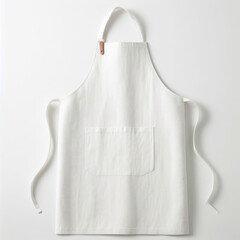 White blank apron, apron mockup on white background. ai generative - obrazy, fototapety, plakaty