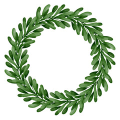 Merry Christmas with berry wreath watercolor. Christmas wreath winter floral © TheLittleZone