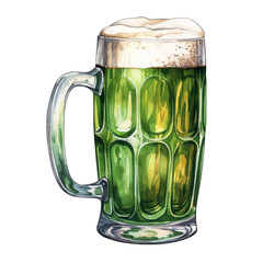 Isolated glass of green beer, St. Patrick's Day, transparent PNG 