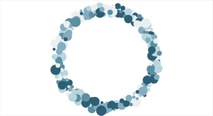 Bubbles pattern Frame Blue banner web. Colored Background. Vector illustration.
