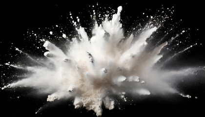 Isolated White Powder Burst on Dark