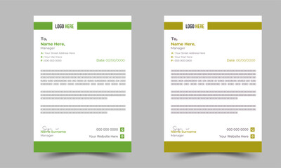 Business Style Letterhead Design Vector Template For Your Project. Simple And Clean Print Ready Design,