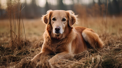 Golden Retriever Mix in a Family Setting, Generative AI