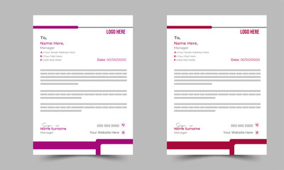 Business Style Letterhead Design Vector Template For Your Project. Simple And Clean Print Ready Design,