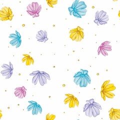 A repeating pattern of flowers on a white background