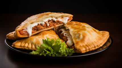 Brazillian meat and catupiry pastel fried street food