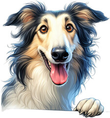 Borzoi Dog Beauty: Elegant Watercolor Dog Illustration