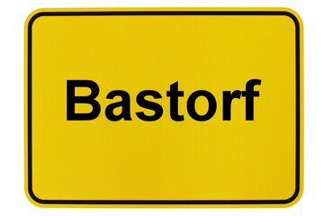 Illustration eines Ortsschildes der Gemeinde Bastorf in Mecklenburg-Vorpommern