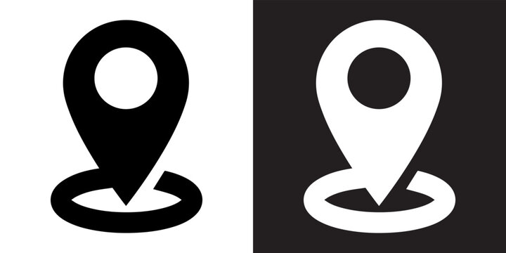 Location icon vector. Pin sign symbol in trendy flat style. Pointer vector icon illustration isolated on white and black background