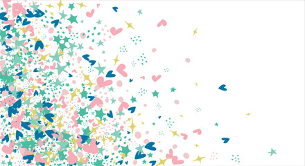 Abstract background with colorful balls in different sizes. Colorful random flying balls. Horizontal background. space for text. Vector illustration