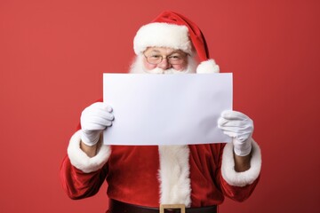 Dear Santa Claus. Top View of Santa Claus Holding a Paper with Christmas Decor on a Colorful Background for a Festive Celebration