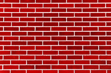 Red brick wall background. Home facade background. Even rectangle blocks pattern. Street design...