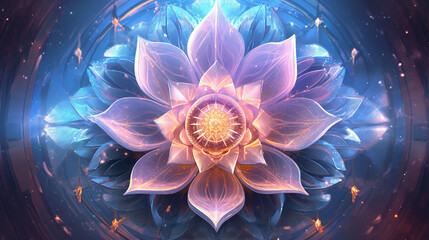 detailed illustration artwork lotus mandala light mandala yoga image Ai generated art