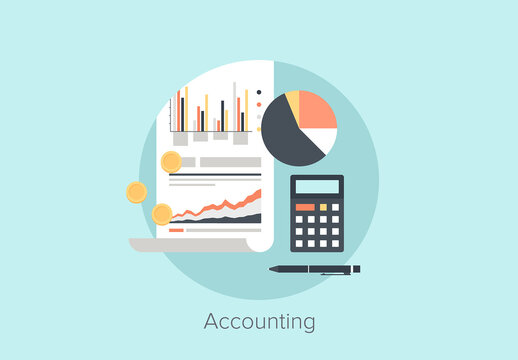Vector illustration of accounting flat design concept.