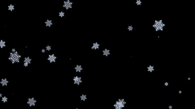 Snowflake flying background. Christmas background.
Winter frame background. 4K loop animated frame.