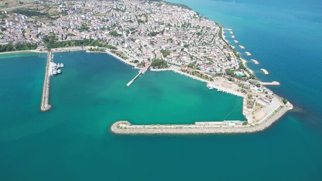 Gerze Beach and Gerze City Center Drone Video, Gerze Sinop, Turkey (Turkiye)