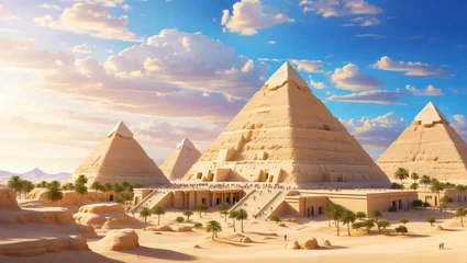 Foto op Canvas The Egyptian pyramids of Giza. © AMERO MEDIA