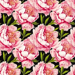 Rolgordijnen Beautiful seamless peony flowers pattern. Decorative luxury floral repeat background. © Bisams