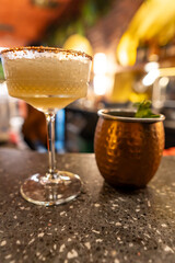 delicious fresh cocktails in a bar in medellin colombia