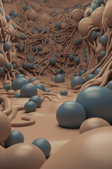 Obraz premium Abstract 3D geometric shapes background. Trendy dynamic volumetric design.