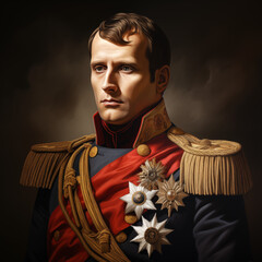 Portrait of of Napoleon Bonaparte build with IA, emperor of Europe 