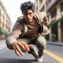 Joven en movimiento (