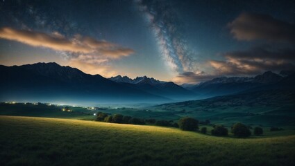 sunset in the mountains