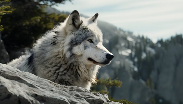 wolf in snow generative ai
