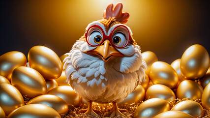 Golden Egg Hen: A Cartoon Tale of Prosperity and Magic