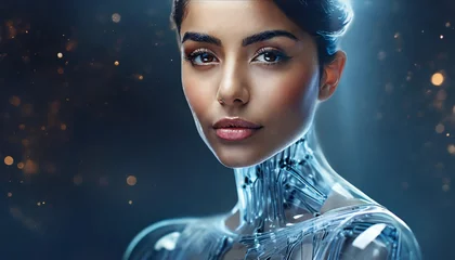 Poster Bionic cool AI Woman body sculpture background © CreativeStock