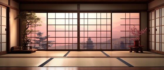 oriental japanese room - obrazy, fototapety, plakaty