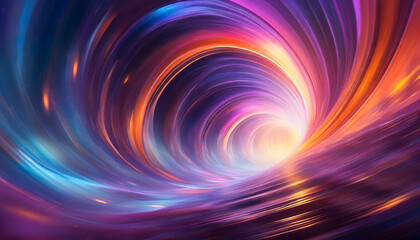 Obraz premium Abstract background evoking a high-speed wormhole journey, featuring a mesmerizing vortex of vibrant colors and cosmic energy. Ai generated