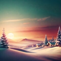 A vintage Christmas snow background, reminiscent of classic holiday scenes, with softly falling snowflakes creating a nostalgic winter atmosphere, generative ai