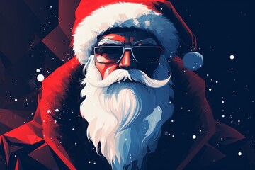 santa claus wearing glasses in the snow - 675525170