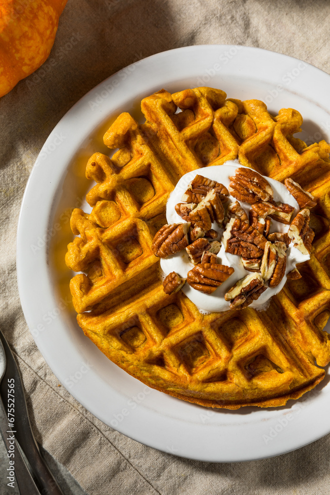 Wall mural Homemade Breakfast Pumpkin Waffles