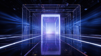 Laser lights, holographic displays, and sleek metallic structures 