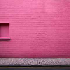 a bright pink brick wall 