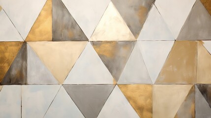 modern geometric stripes painting, paint strokes. beige, gray and gold colors - obrazy, fototapety, plakaty