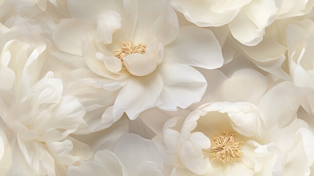  a bunch of white flowers that are in the middle of a flower arrangement, with one flower in the middle of the picture.  generative ai