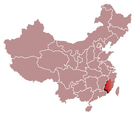 CHINA FUJIAN map CHINA 3d map