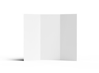 Blank Tri fold letter size brochure render on transparent background 