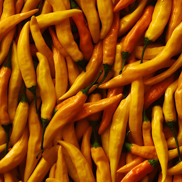 Aji amarillo chilli pepper texture seamless pattern photography