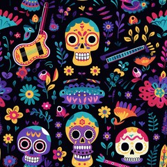 Mexican Day of the Dead Pattern