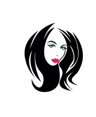 portrait of a woman. Beautiful girl with long hair