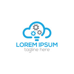 Cloud security innovate tech logo design isolated vector template 